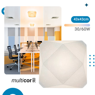 Plafon Teto moderno 3D Diamante Multicor 30-60w efeito estrelado